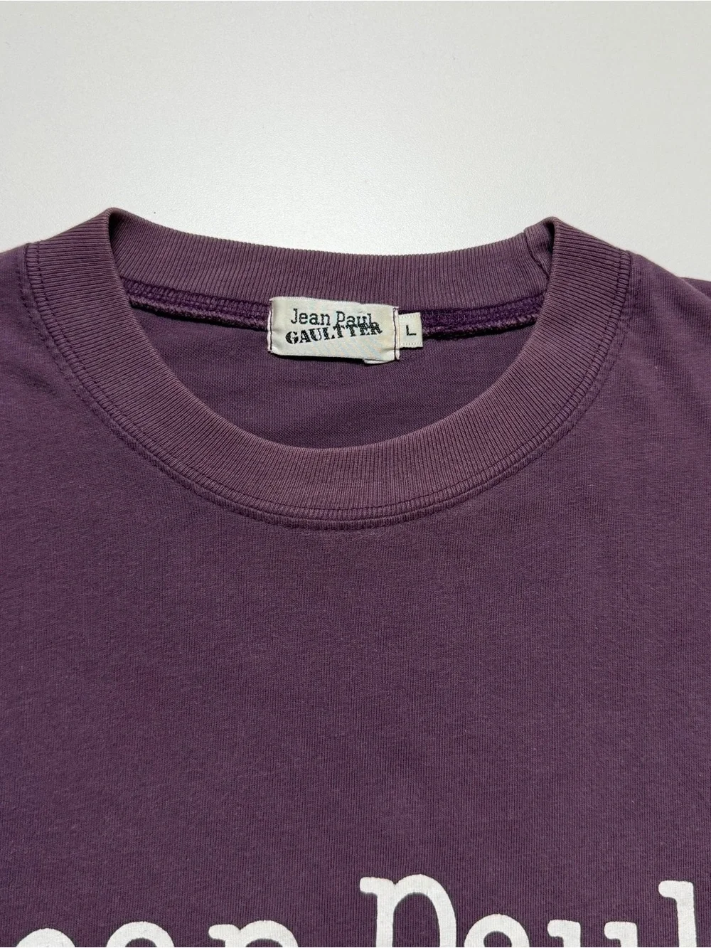 Vintage Jean Paul Gaultier Logo Short Sleeve Tee Purple Faded Y2K - Picture 4 of 6